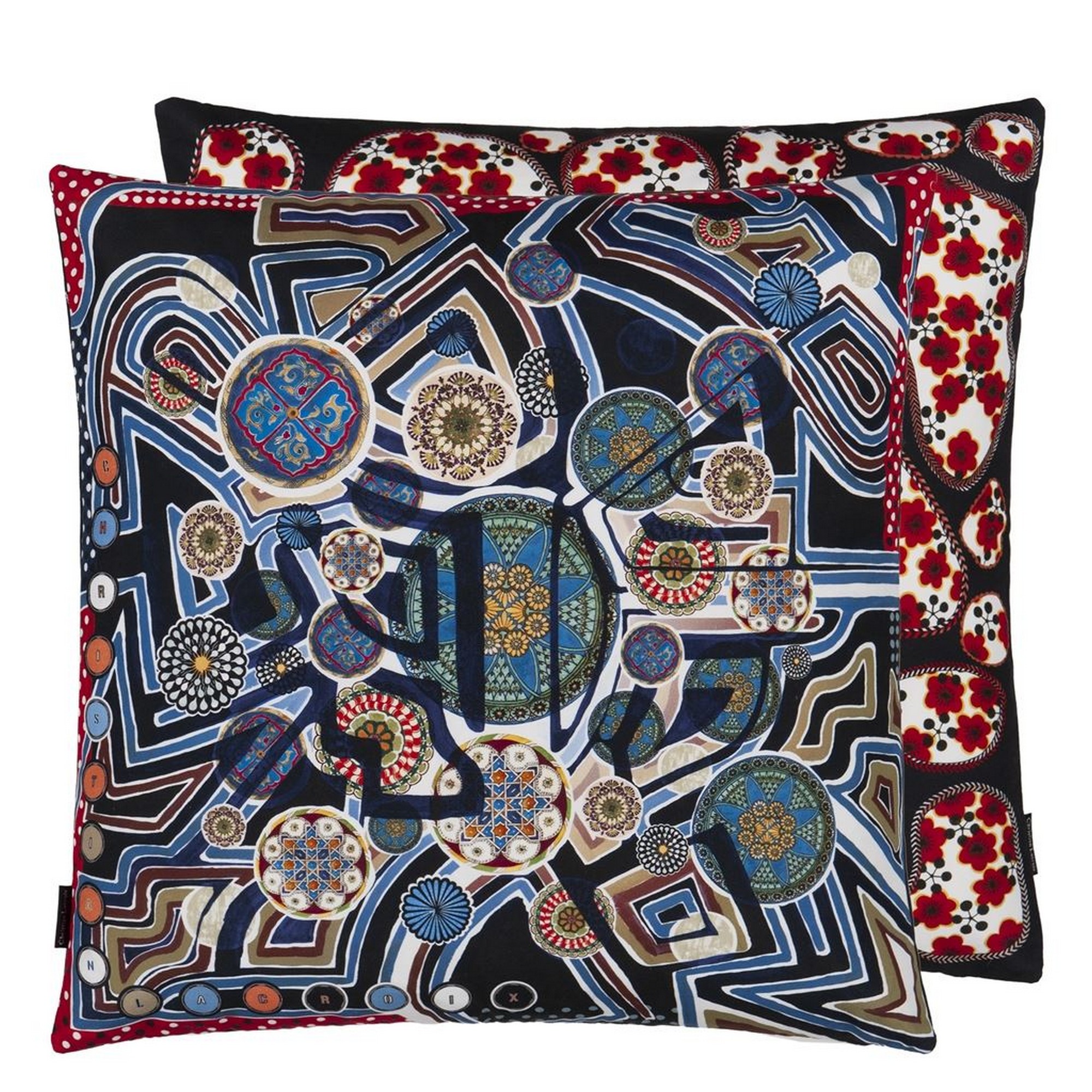 Omnitribe Cushion By Christian Lacroix In Azur Black